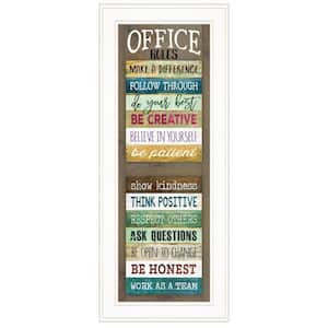 Office Rules by Unknown 1 Piece Framed Graphic Print Typography Art Print 21 in. x 9 in. .