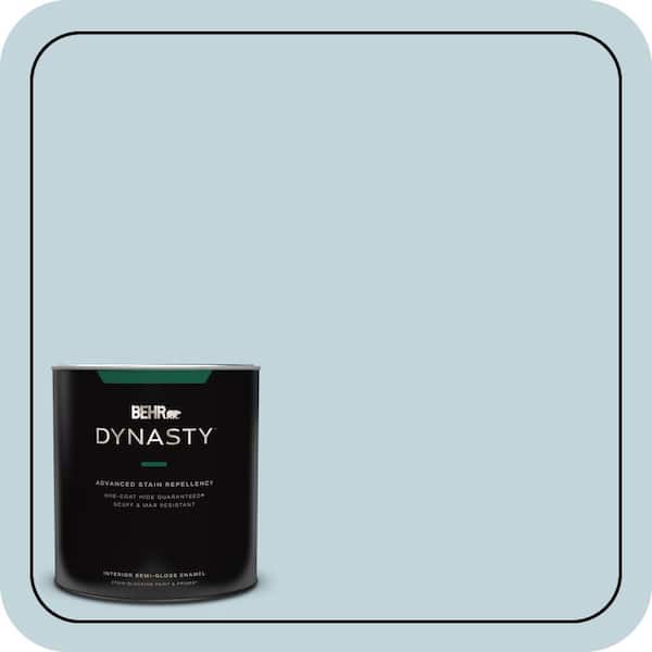BEHR DYNASTY 1 qt. #S470-1 Cloudy Sky Semi-Gloss Enamel Interior Stain-Blocking Paint & Primer