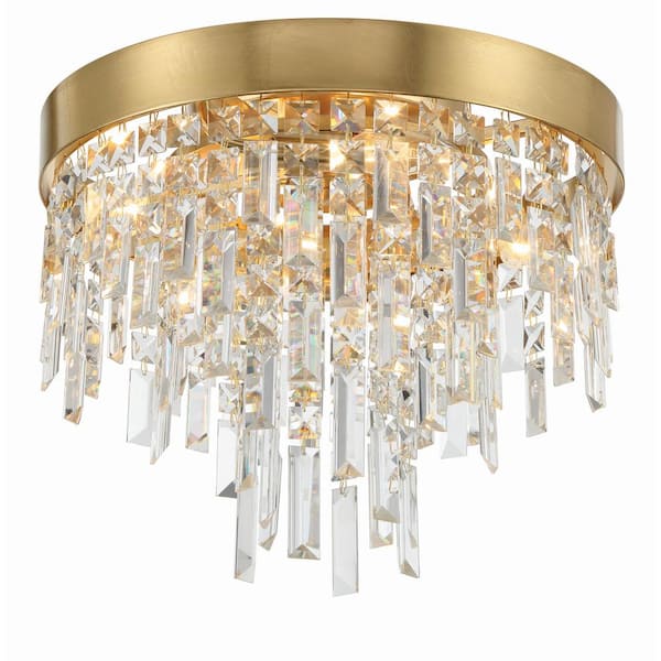 Crystorama Winfield 16 in. 4-Light Antique Gold Flush Mount