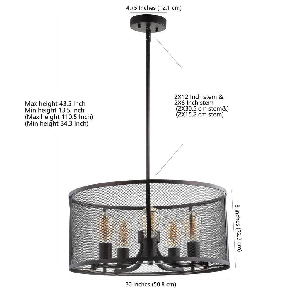Contemporary Dark Grey 20" Metal Pendant with Subtle Pattern