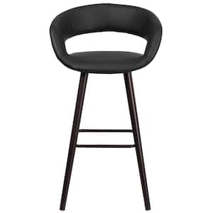 29.5 in. Black and Cappuccino Cushioned Bar Stool