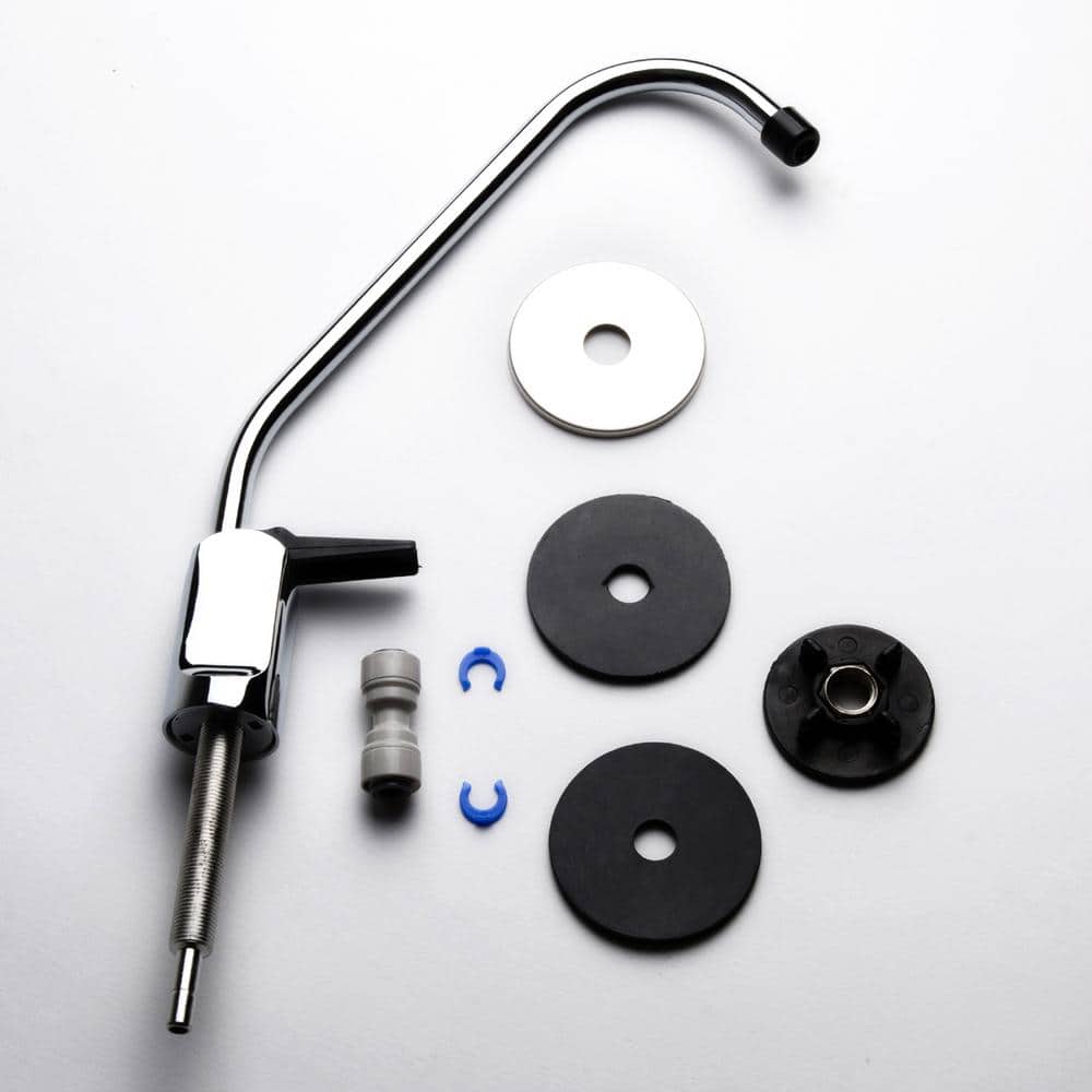 Chrome Reverse Osmosis Water Filter Faucet with Black Handle