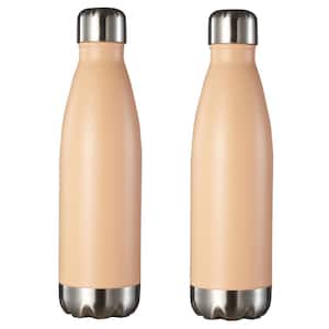 Marina 16 oz. Pastel Orange Double Wall Stainless Steel Water Bottle (2-Pack)