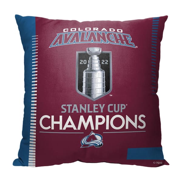 NHL Colorado Avalanche 2022 NHL Stanley Cup Champions Printed Multicolor 18 in x 18 in Multi Color Throw Pillow