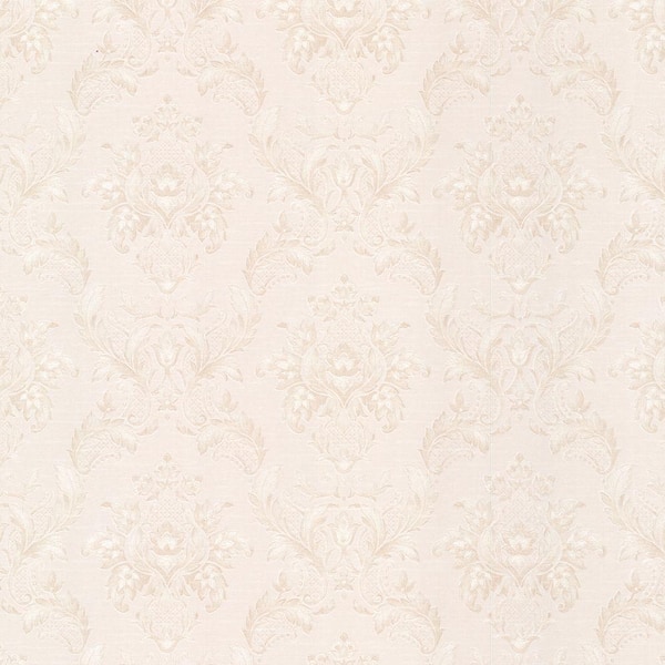 Mirage Estate Champagne Damask Vinyl Peelable Roll Wallpaper (Covers 56 sq. ft.)