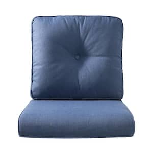 22 in. x 24 in. 2-Piece CushionGuard Outdoor Lounge Chair Deep Seat Replacement Cushion Set in Blue