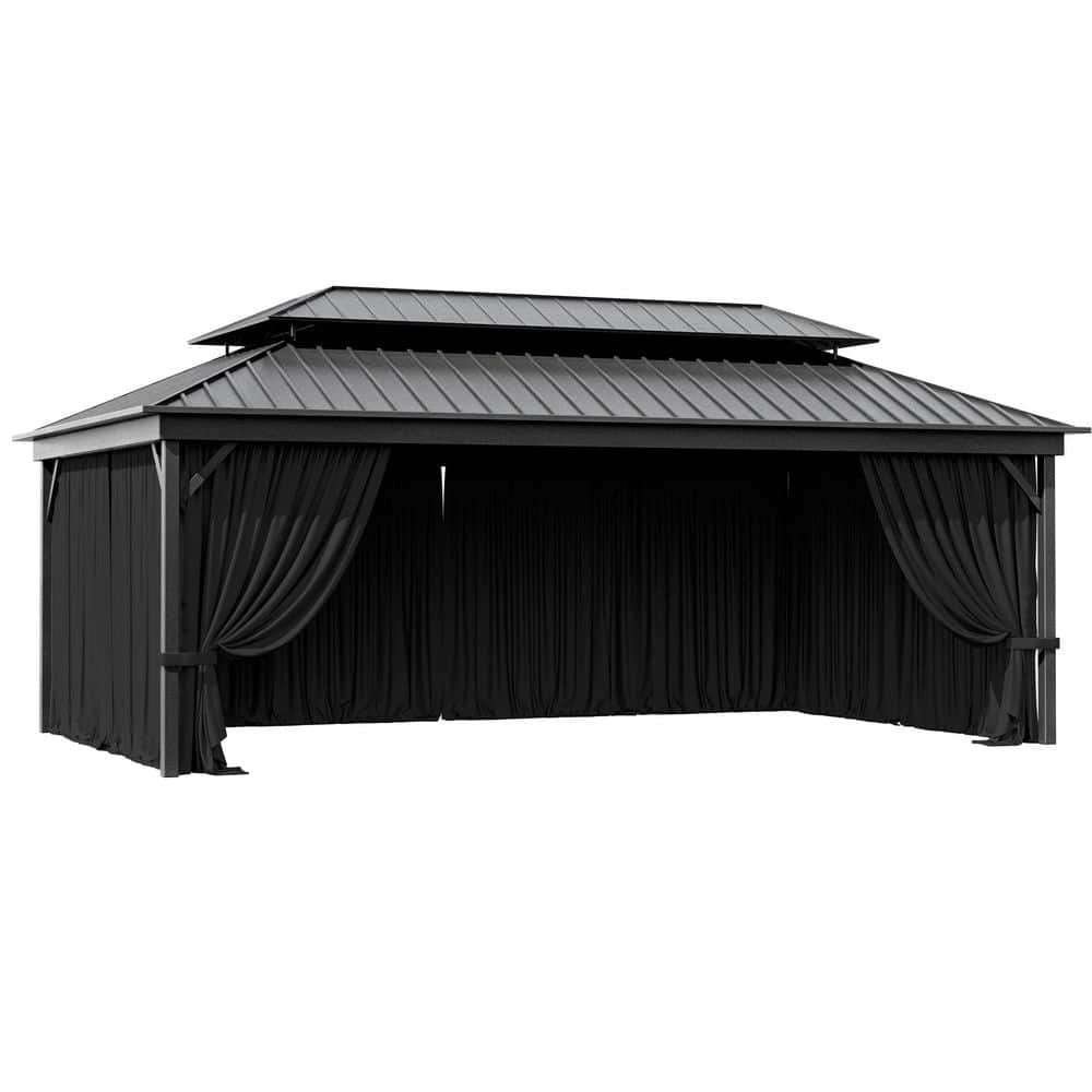 カノBlack Greek 2本 Paratjalina 2本 WNP 12 ft. x 20 ft. Universal Outdoor Privacy Curtains, Gazebo