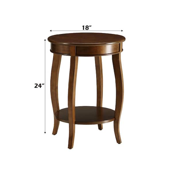Acme Furniture Aberta 18 in. Walnut Round Wood End Table with Open
