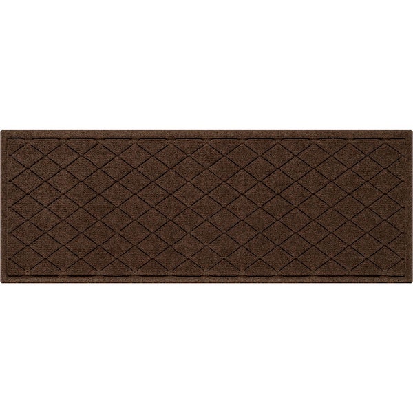 Bungalow Flooring Waterhog Argyle Dark Brown 22 in. x 60 in. PET Polyester Indoor Outdoor Runner Mat