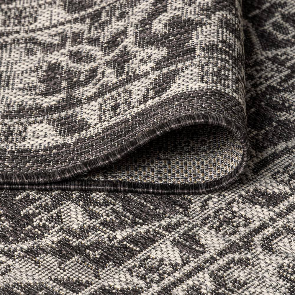 Palazzo Vine Black/Gray 5' Square Synthetic Indoor/Outdoor Rug