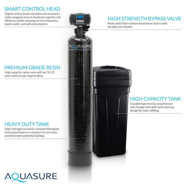 AQUASURE - Signature Elite Whole House Water Treatment System with 48,000 Grain Water Softener