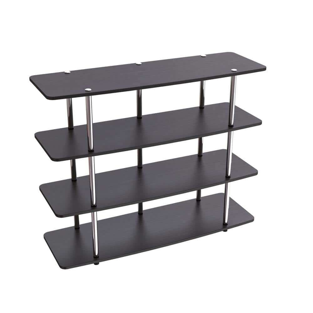 Designs2Go Highboy XL Black TV Stand with 4-Tier Shelving