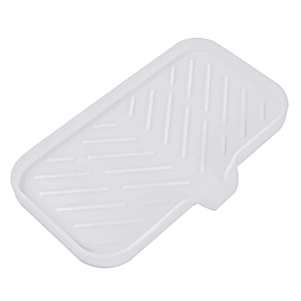 Silicone Soap Dish with Drain Spout, Non-Slip Sink Tray, White, Medium 9.6 x 5.3 in price history on PriceWatchPro