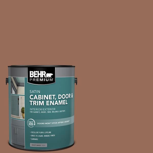 BEHR PREMIUM 1 gal. #S200-6 Timeless Copper Satin Enamel Interior/Exterior Cabinet, Door & Trim Paint