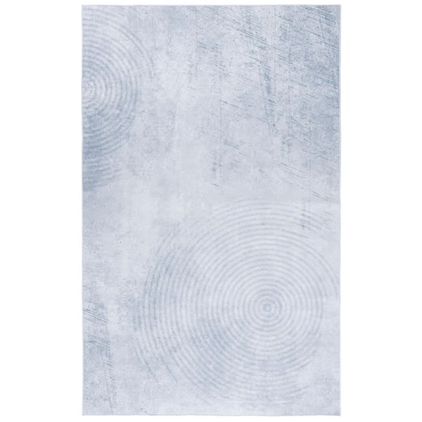 Malibu Gray  5 ft. x 8 ft. Machine  Washable Abstract Swirl Area Rug