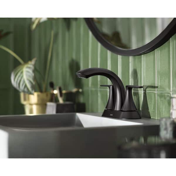 Findlay 4 in. Centerset Double-Handle Bathroom Faucet in Matte Black