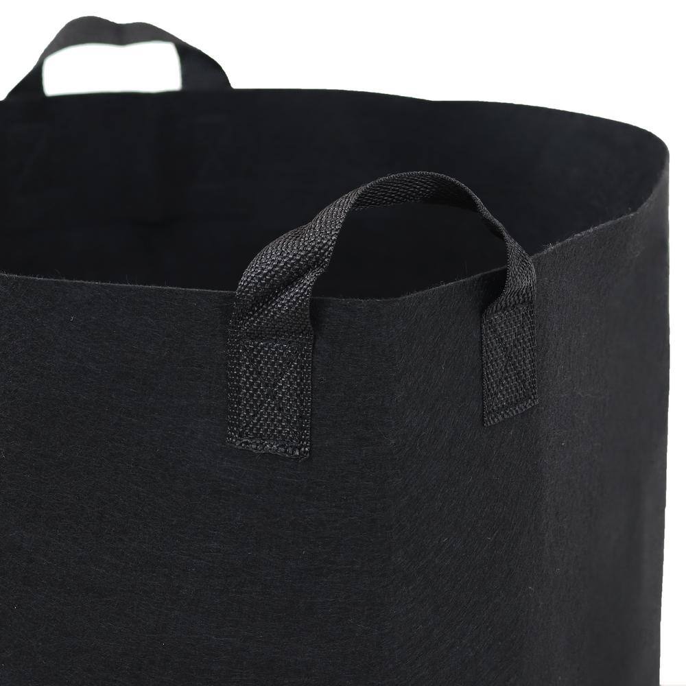 Black Polypropylene Fabric 7-Gallon Garden Grow Bag with Handles
