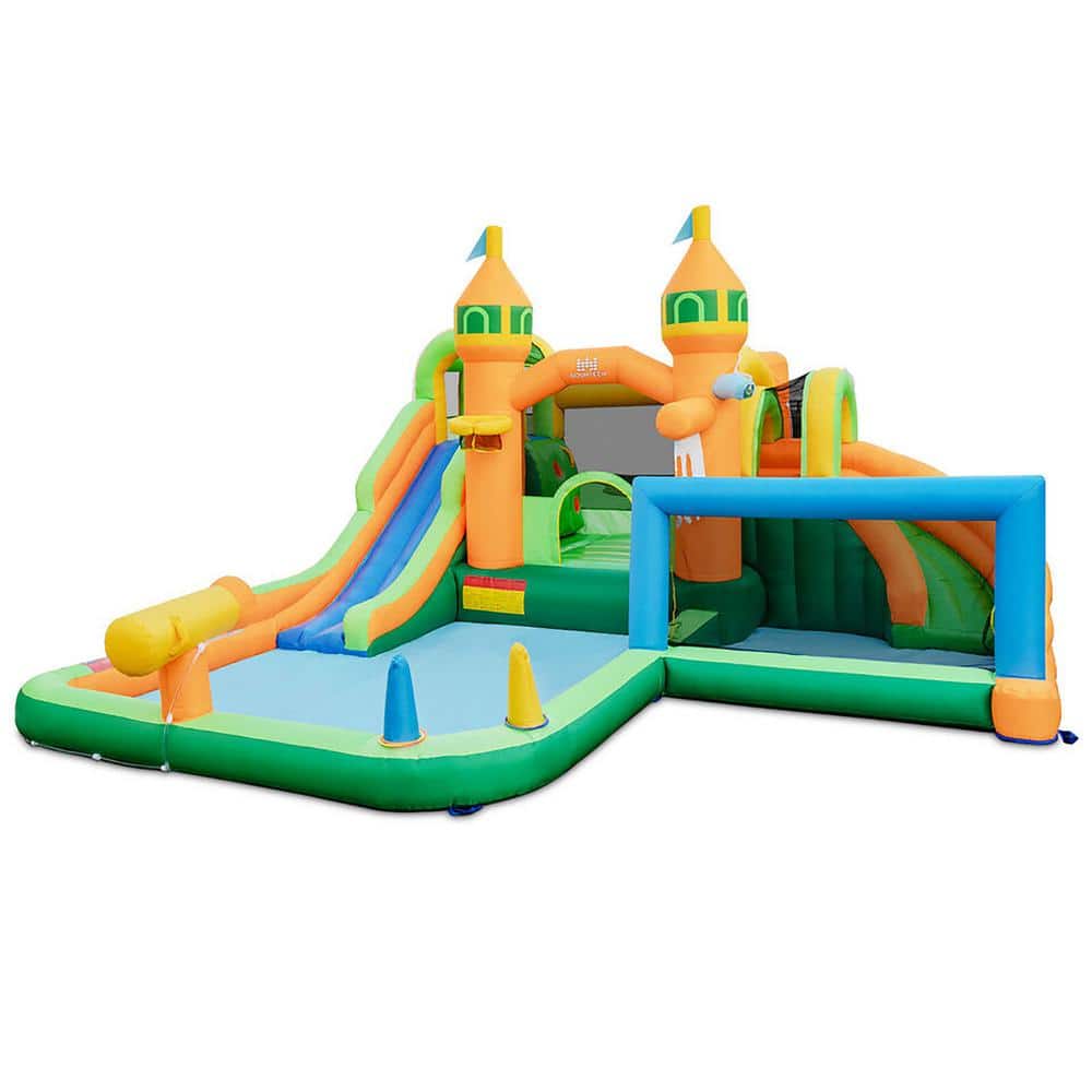 Kids Inflatable Water Slide Park Bounce House w/680W Blower Basketball Rim Wet Dry Combo price history on PriceWatchPro