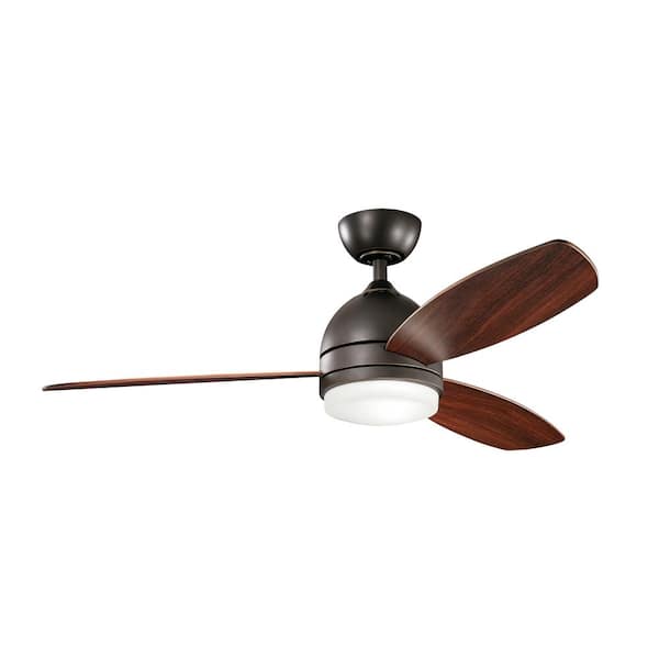 KICHLER Vassar 52 in. Integrated LED Indoor Olde Bronze Downrod Mount Ceiling Fan with Light Kit and Wall Control