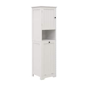 15.75 in. W x 13.78 in. D x 55.12 in. H Bathroom White Linen Cabinet