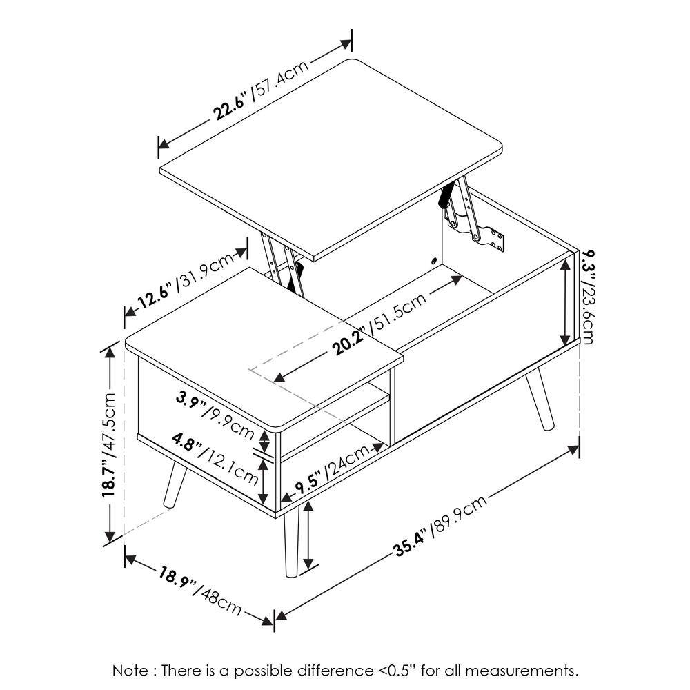 Americano Rectangular Wood Lift-Top Coffee Table with Storage