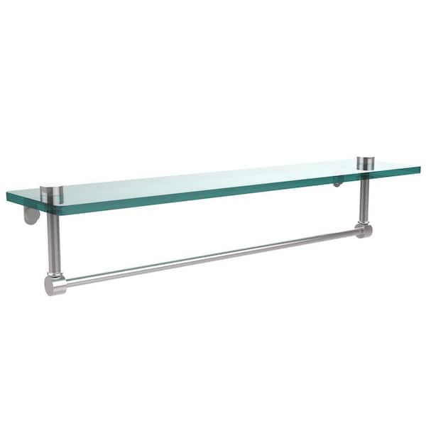 Allied Brass 22 in. L x in. H x in. W Clear Glass Vanity Bathroom Shelf  with Towel Bar in Polished Chrome NS-1/22TB-PC The Home Depot