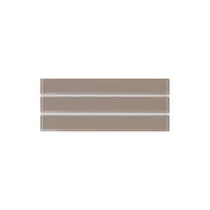 Chestnut Taupe 3.26 in. x 8 in. x 5 mm Glass Peel and Stick Wall Tile (6.52 sq. ft./Pack)