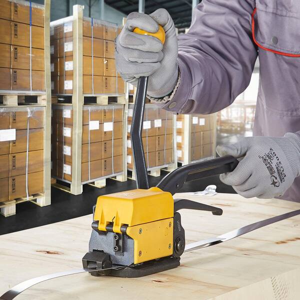 staalbandapparaat voor 1/2-3/4 breedte, 3-in-1 (spanner, krimper, snijder), handmatige bandverpakkingsbandmachine, verpakkingsmetaalbandmachine voor roestvrij staal | NL