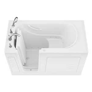 Builder's Choice 60 in. Left Drain Quick Fill Walk-In Air Bath Tub in White