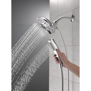 In2ition 5-Spray Patterns 2.5 GPM 6.25 in. Wall Mount Dual Shower Heads in Chrome