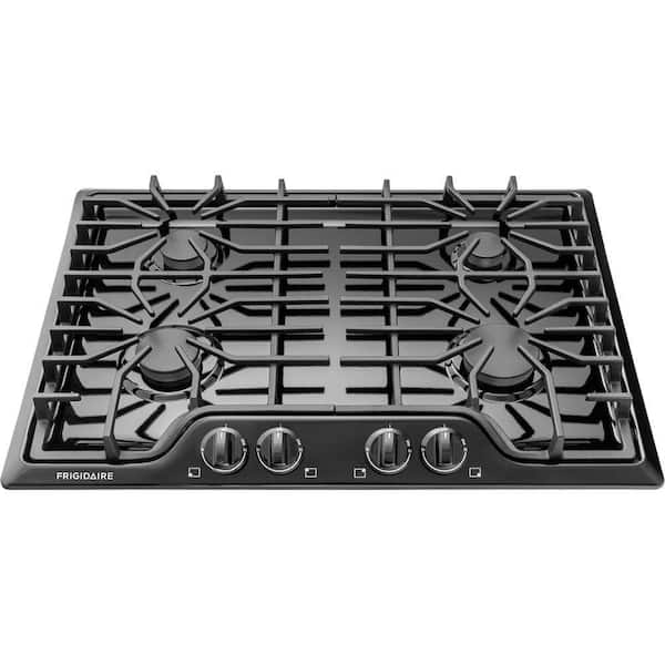 30 in. Gas Cooktop in Black with 4 Burners