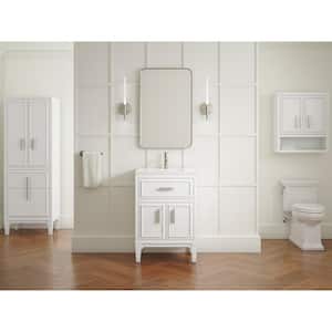 Southerk 23 in. W x 18 in. D x 36 in. H Single Sink Freestanding Bath Vanity in White with Quartz Top