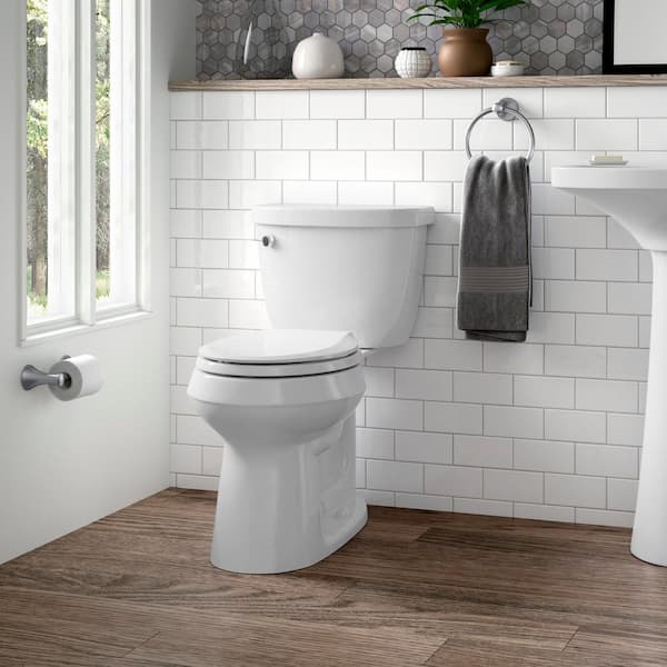 Kohler K-4986-0 Cachet Nightlight Quiet-Close with Grip-Tight Bumpers  Round-front Toilet Seat, White