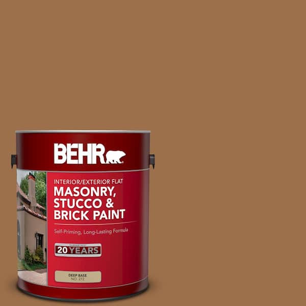BEHR 1 gal. #PPU4-17 Olympic Bronze Flat Interior/Exterior Masonry, Stucco and Brick Paint