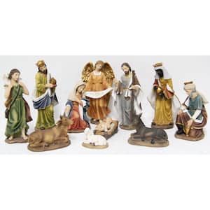 8 in. H Nativity Set Garden Statue (11-Piece)