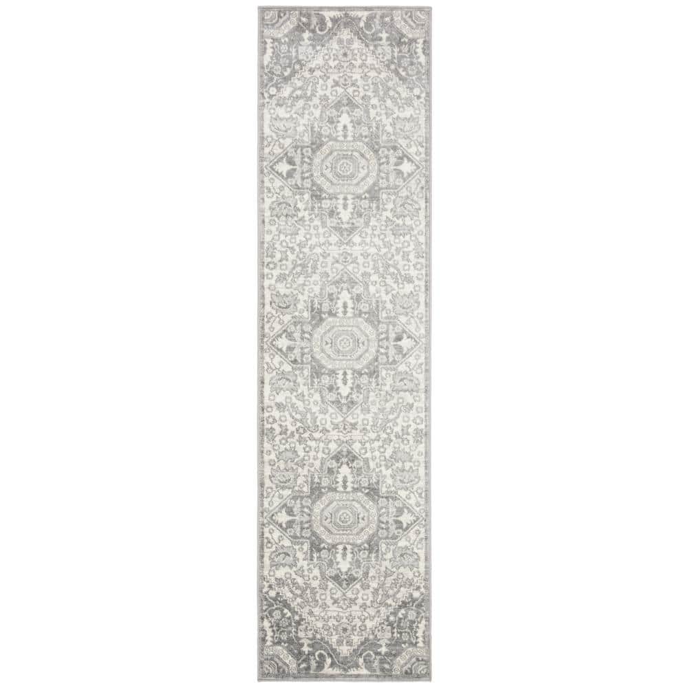 Brentwood Gray/Cream 2 ft. x 12 ft. Geometric Runner Rug price history on PriceWatchPro