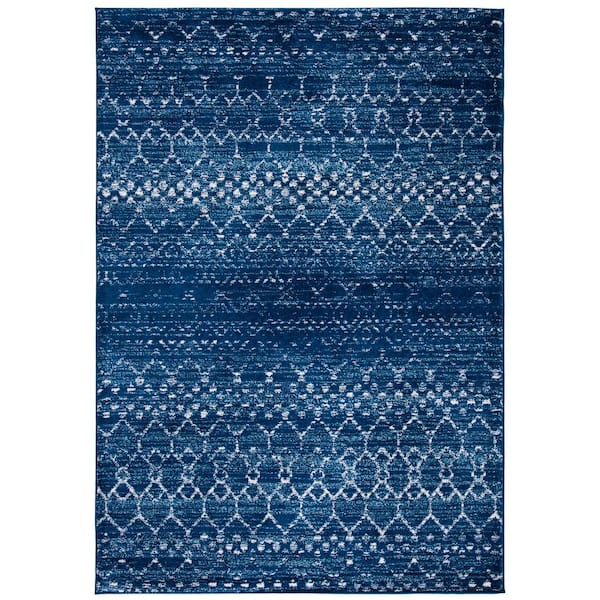 Adare Blue 7 ft. x 9 ft. Painterly Polyester Area Rug