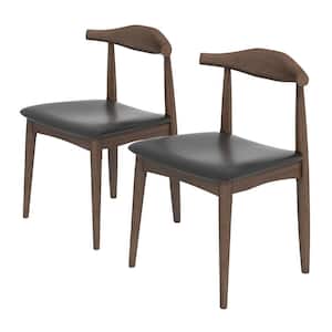 Blake Mid-Century Modern Black Vegan Leather Dining Chair (Set of 2)
