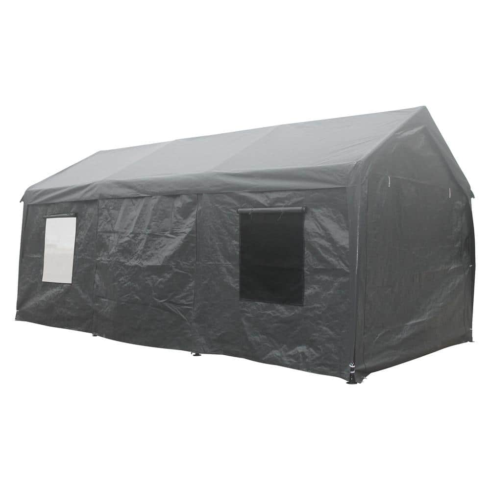 10 ft. W x 20 ft. D x 10 ft. H Heavy-Duty Outdoor Carport, Canopy Portable 