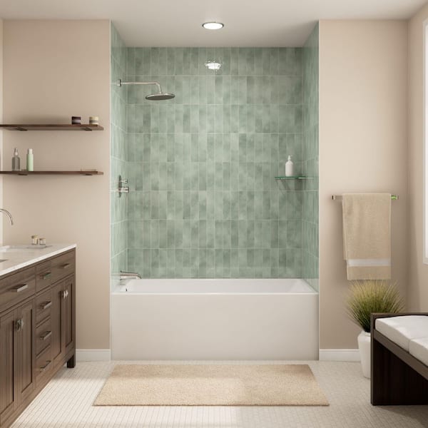 Prism 60 in. x 32 in. Acrylic Alcove Soaking Bathtub with Left-Hand Drain in White