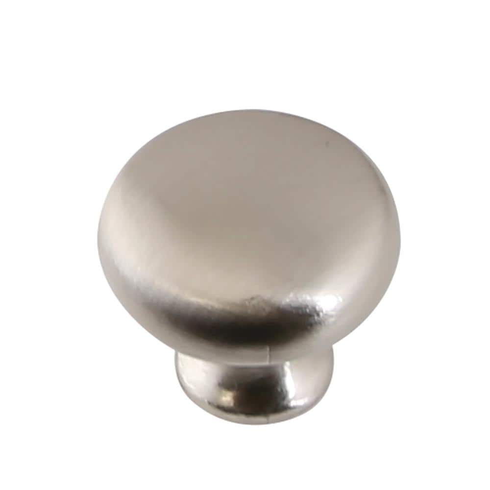 Brushed Nickel Round Traditional Cabinet Knob with Mounting Hardware