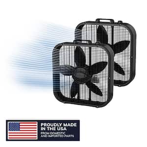 その他 LASKO BOX FAN Lasko Black Box Fan 20 in. 3 Speed for Home with Save Smart