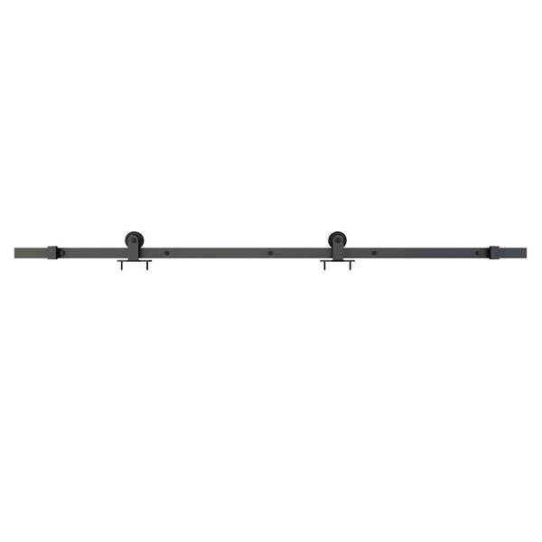 Unbranded Corral Top Mount 78" Single Barn Rail System Black Steel