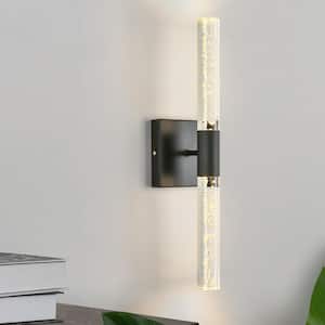 18.5-in 2-Light Matte Black Modern/Contemporary Glass Bubble LED Vanity Light Bar