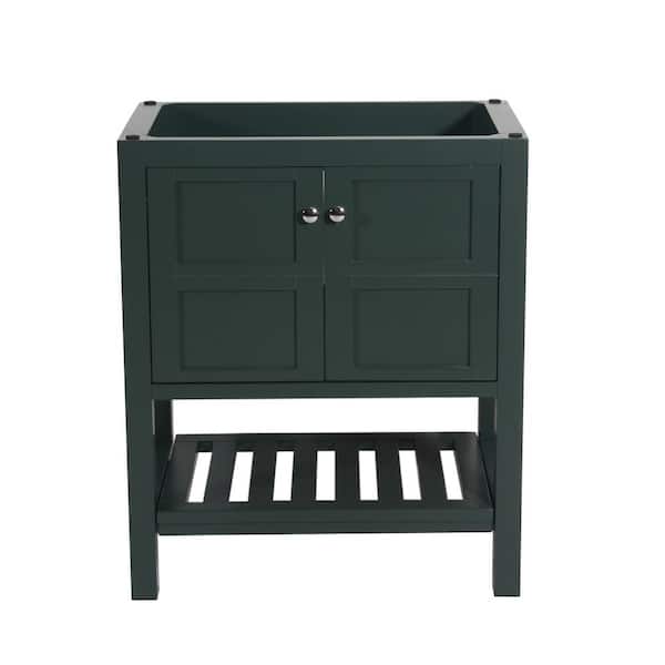 Unbranded Manhattan 30 in. W x 18 in. D x 35 in. H Bath Vanity Cabinet without Top in Dark Green
