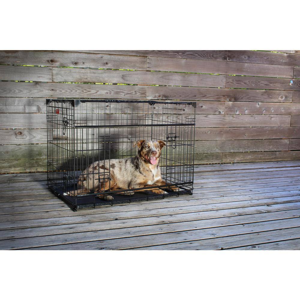 Medium Black Wire Dog Crate with Sliding Doors