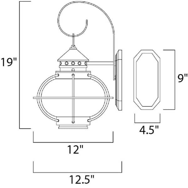 Portsmouth 1-Light Oil Rubbed Bronze Outdoor Wall Lantern Sconce