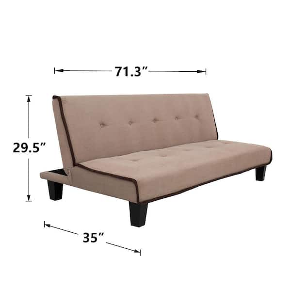Boyel Living 39 In Beige Polyester 3 Seater Full Sleeper Armless Sofa Bed Bc 208 The Home Depot Boyel Living 39 In Beige Polyester 3, Armless Full Sleeper Sofa