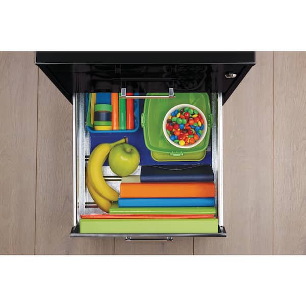 Space Solutions 18 in. D 3-Drawer Black Metal Letter Width 14.25