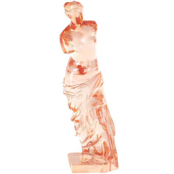 【新品未使用】 Liten Sheer Sculpture Tops Litton Lane 6 in. x 18 in. Orange Resin Tinted Woman Sculpture